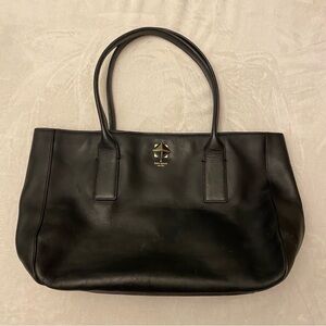 Kate Spade Black Leather Turnlock Tote